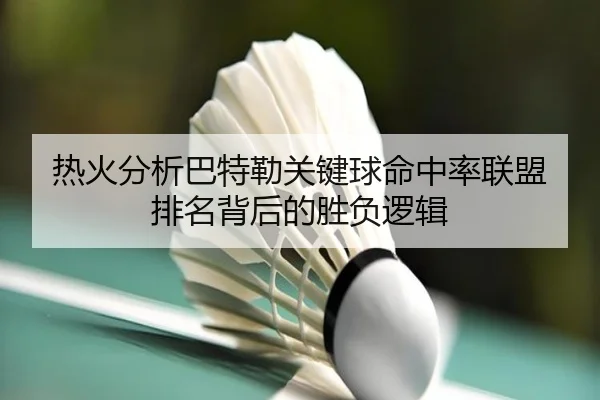 热火分析巴特勒关键球命中率联盟排名背后的胜负逻辑